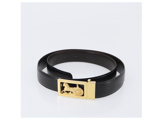 Céline Cinto CELINE em Couro Conjunto de 5 Castanho Tom Dourado Prateado Auth BA15477 Marrom Prata - vista 18