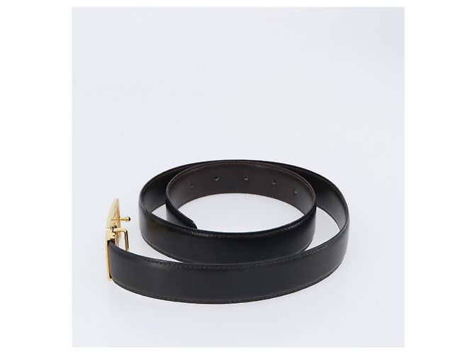 Céline Cinto CELINE em Couro Conjunto de 5 Castanho Tom Dourado Prateado Auth BA15477 Marrom Prata - vista 20