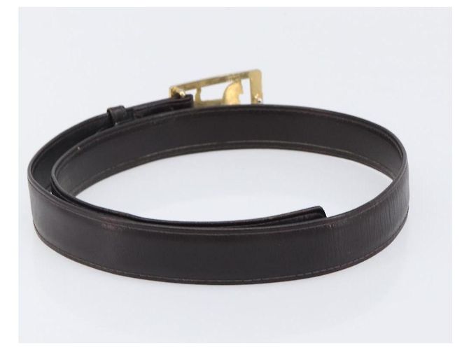 Céline Cinto CELINE em Couro Conjunto de 5 Castanho Tom Dourado Prateado Auth BA15477 Marrom Prata - vista 8