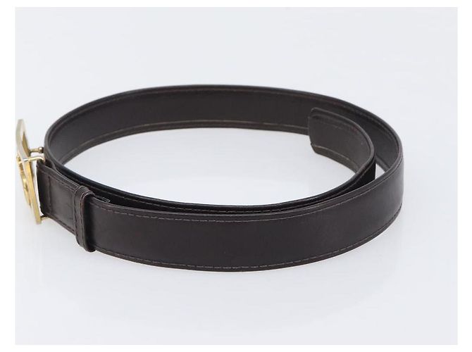 Céline Cinto CELINE em Couro Conjunto de 5 Castanho Tom Dourado Prateado Auth BA15477 Marrom Prata - vista 9