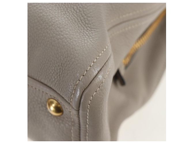 Miu Miu Tote Bag Leder 2way Beige Gold Auth 200436M Golden - Ansicht 18