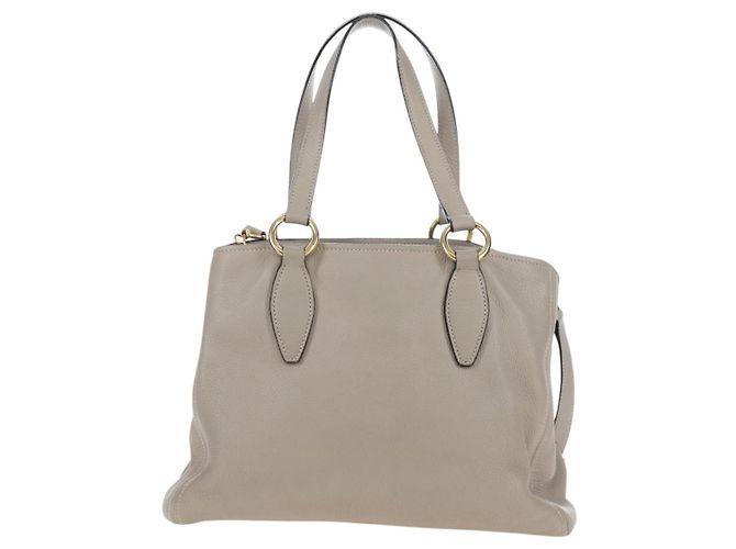 Miu Miu Tote Bag Leder 2way Beige Gold Auth 200436M Golden - Ansicht 2