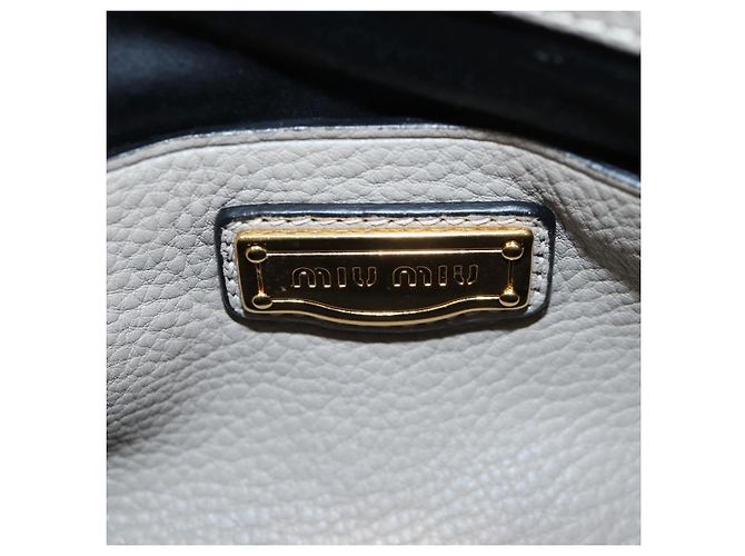 Miu Miu Tote Bag Leder 2way Beige Gold Auth 200436M Golden - Ansicht 22