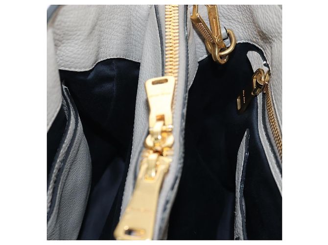Miu Miu Tote Bag Leder 2way Beige Gold Auth 200436M Golden - Ansicht 25