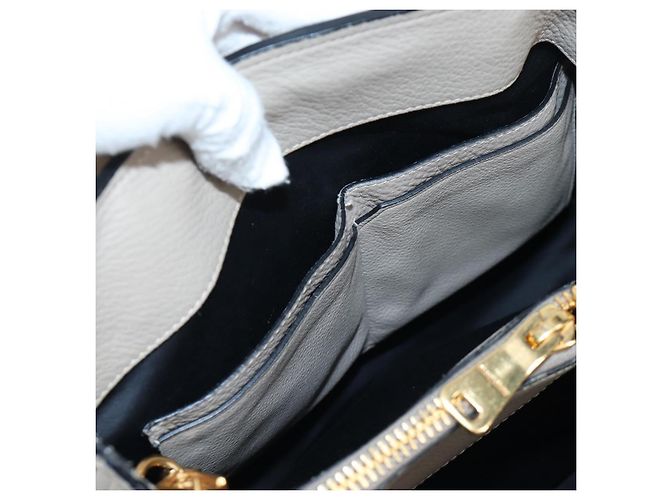 Miu Miu Tote Bag Leder 2way Beige Gold Auth 200436M Golden - Ansicht 26