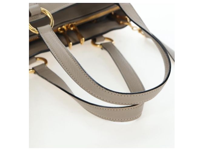 Miu Miu Tote Bag Leder 2way Beige Gold Auth 200436M Golden - Ansicht 8