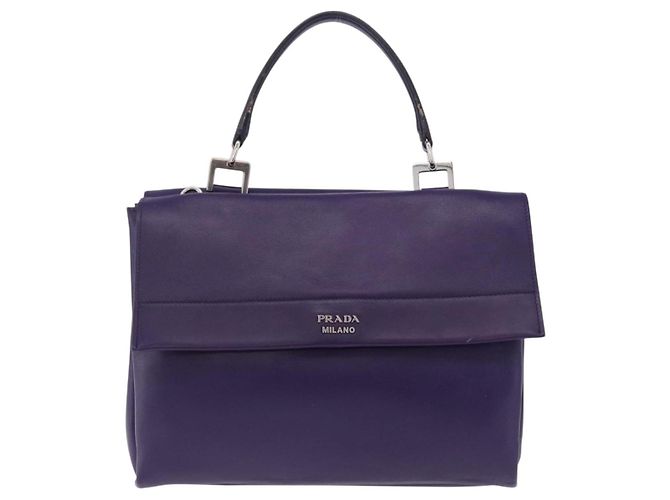 PRADA Handtasche aus Leder lila silber echt ka6163 - Ansicht 13