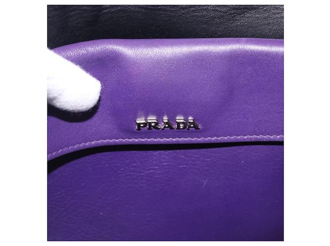 PRADA Handtasche aus Leder lila silber echt ka6163 - Ansicht 29