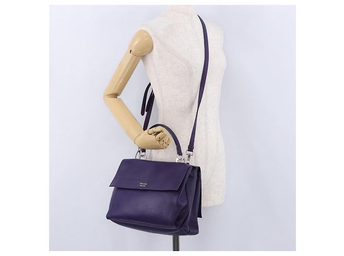 PRADA Handtasche aus Leder lila silber echt ka6163 - Ansicht 37