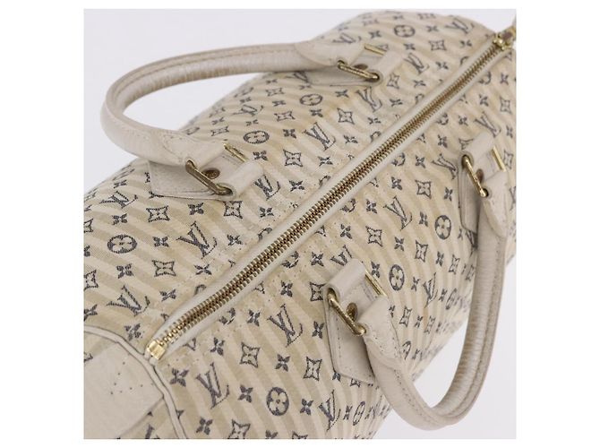 Borsa LOUIS VUITTON Monogram Mini Lin Croisette Speedy 30 Blue M95500 Auth 201129A Monogramma - vista 14