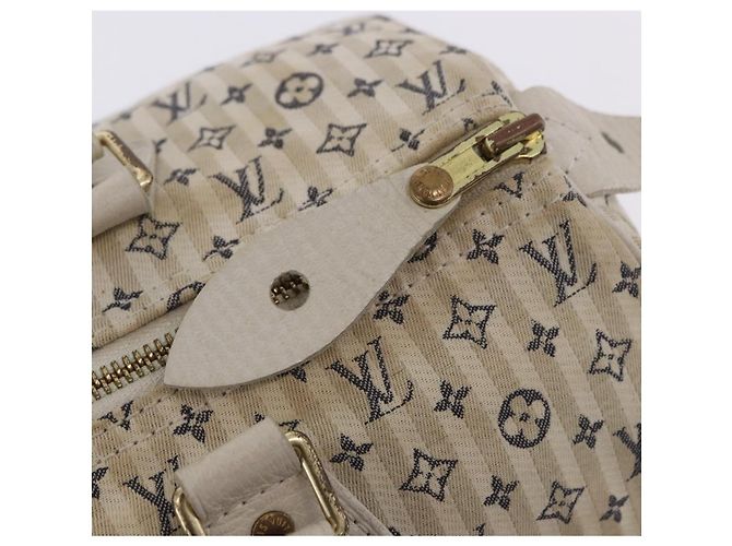 Borsa LOUIS VUITTON Monogram Mini Lin Croisette Speedy 30 Blue M95500 Auth 201129A Monogramma - vista 23