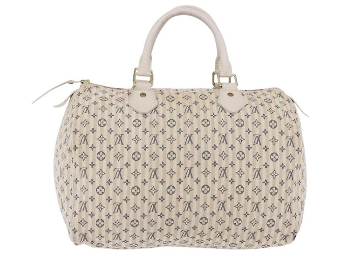 Borsa LOUIS VUITTON Monogram Mini Lin Croisette Speedy 30 Blue M95500 Auth 201129A Monogramma - vista 3