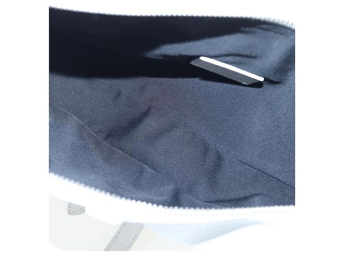 Borsa a tracolla Christian Dior Saddle in pelle bianca e argento Auth 202179V Bianco - vista 10