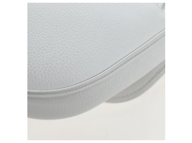 Borsa a tracolla Christian Dior Saddle in pelle bianca e argento Auth 202179V Bianco - vista 20