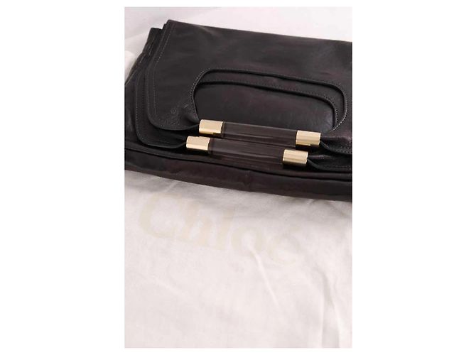 Clutch Chloé em couro preto - vista 7