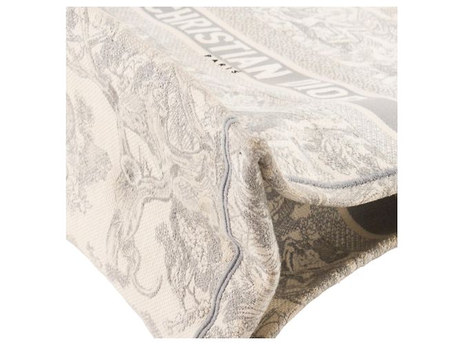 DIOR - Borsa Book Tote grande in toile de jouy grigia Grigio - vista 7