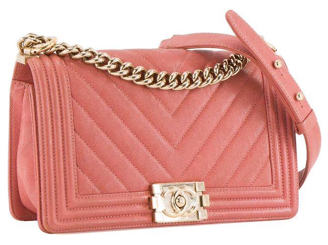 CHANEL - Borsa a tracolla Boy Chanel in pelle caviar rosa - vista 2