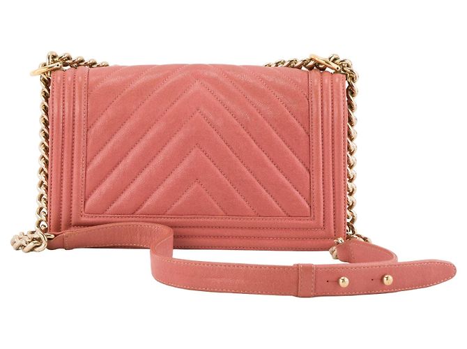 CHANEL - Borsa a tracolla Boy Chanel in pelle caviar rosa - vista 3