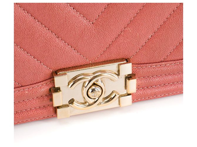CHANEL - Borsa a tracolla Boy Chanel in pelle caviar rosa - vista 5