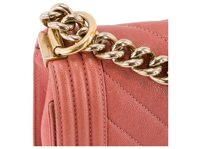 CHANEL - Borsa a tracolla Boy Chanel in pelle caviar rosa - vista 6