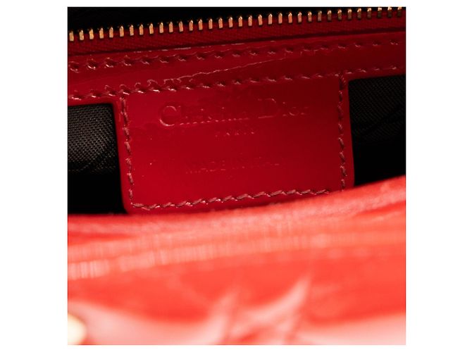 Autre Marque DIOR - Borsa a mano Lady Dior Medium in pelle cannage verniciata rossa Rosso - vista 8