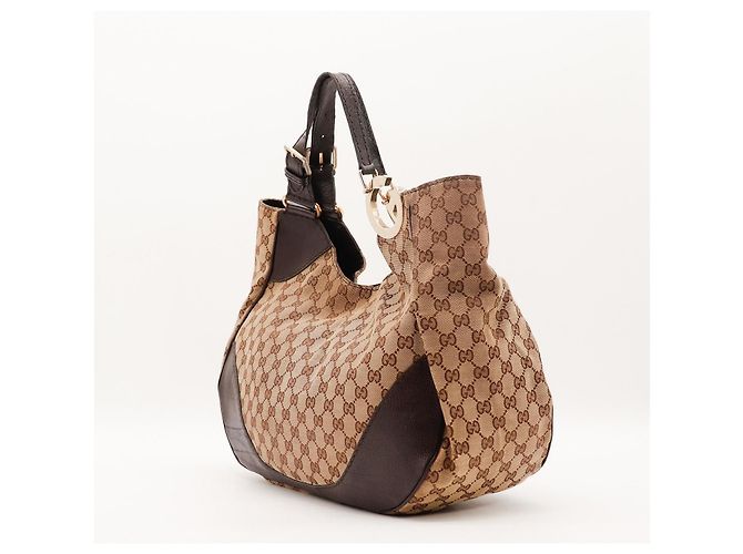 Bolsa Hobo Gucci Monogram Canvas Marrom Monograma - vista 2