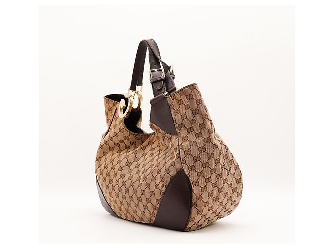 Bolsa Hobo Gucci Monogram Canvas Marrom Monograma - vista 4
