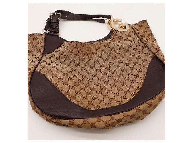 Bolsa Hobo Gucci Monogram Canvas Marrom Monograma - vista 6