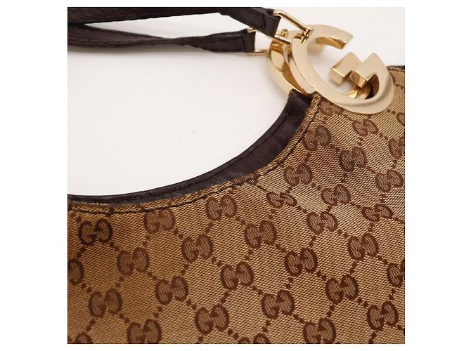 Bolsa Hobo Gucci Monogram Canvas Marrom Monograma - vista 9