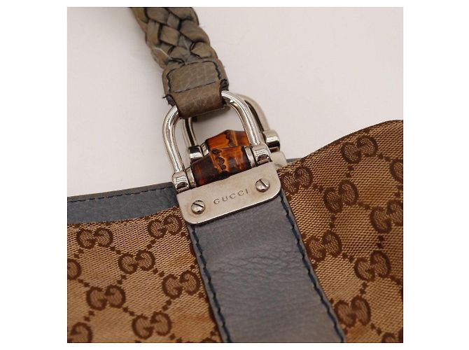Bamboo Borsa a tracolla Gucci Monogram Canvas Marrone - vista 7