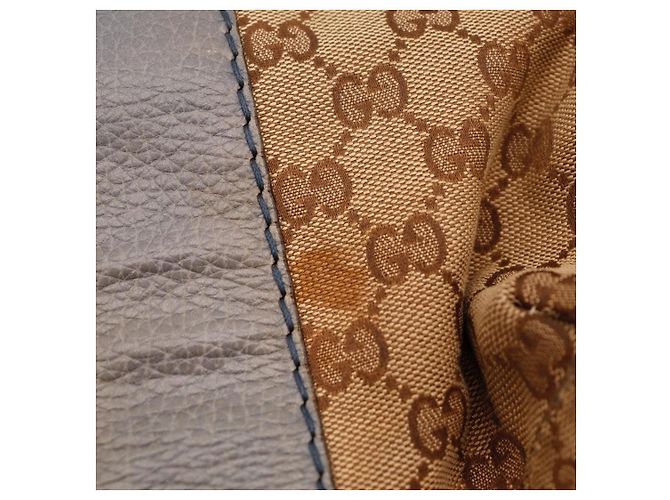 Bamboo Borsa a tracolla Gucci Monogram Canvas Marrone - vista 9
