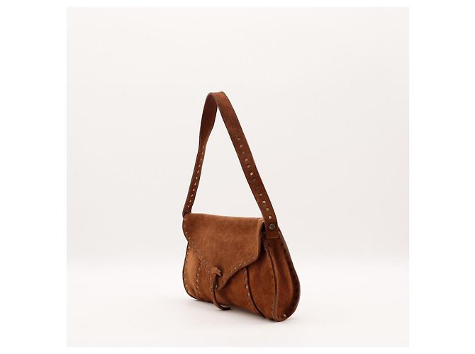 Chloé Bolsa de ombro em camurça com tachas Marrom - vista 2