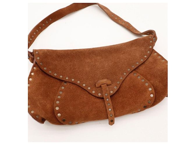 Chloé Bolsa de ombro em camurça com tachas Marrom - vista 6