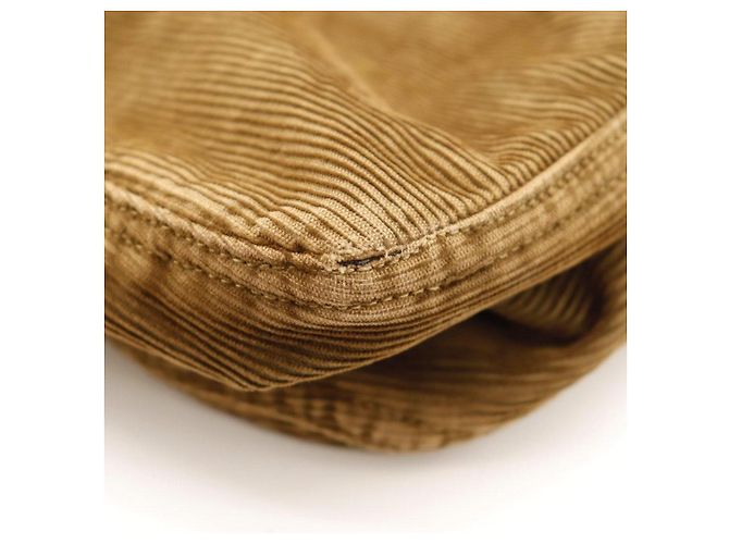 Borsa Baguette Fendi Zucca in velluto a coste marrone - vista 12