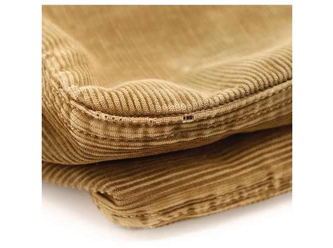 Borsa Baguette Fendi Zucca in velluto a coste marrone - vista 14