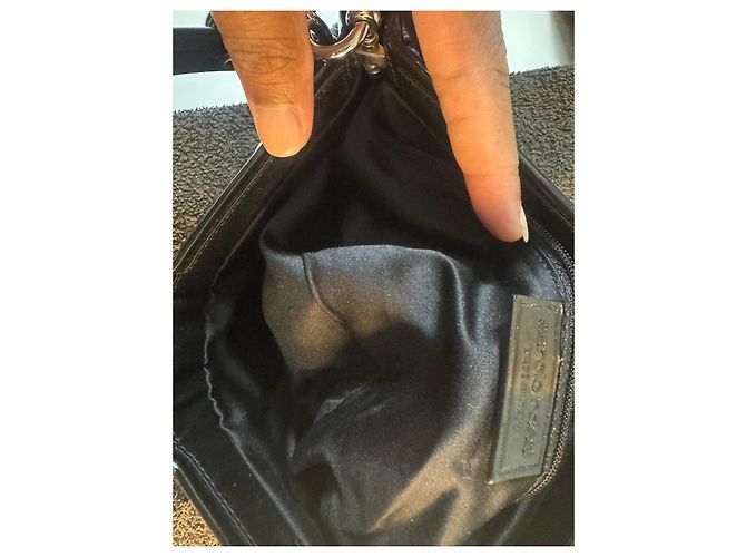Pochette Sergio Rossi en Cuir Noir Motif Écailles - vue 5