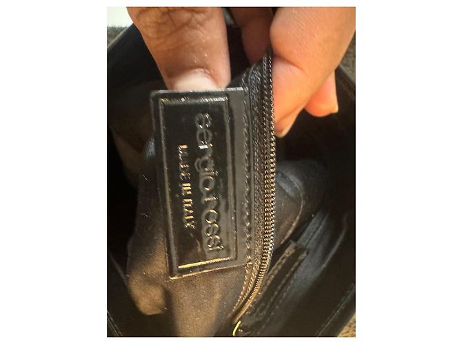 Pochette Sergio Rossi en Cuir Noir Motif Écailles - vue 6