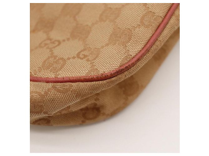 Borsa Hobo Gucci in tela monogram Rosa Beige - vista 11
