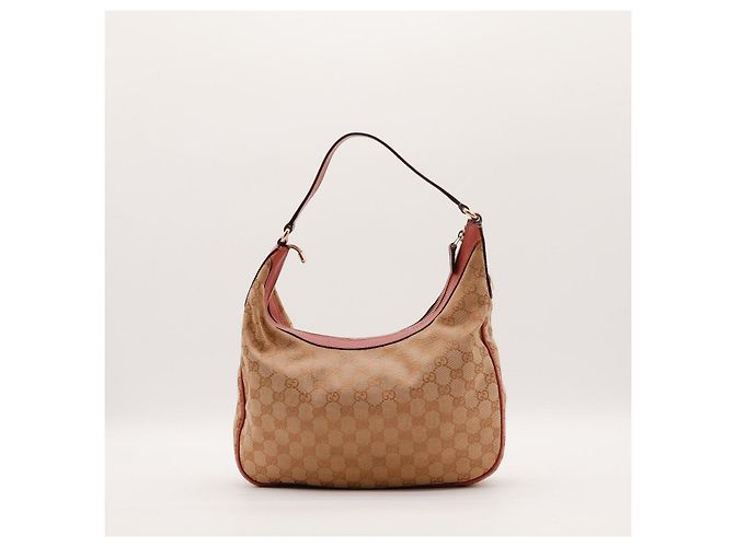 Borsa Hobo Gucci in tela monogram Rosa Beige - vista 3