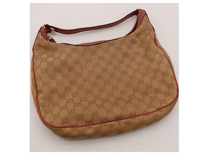 Borsa Hobo Gucci in tela monogram Rosa Beige - vista 6