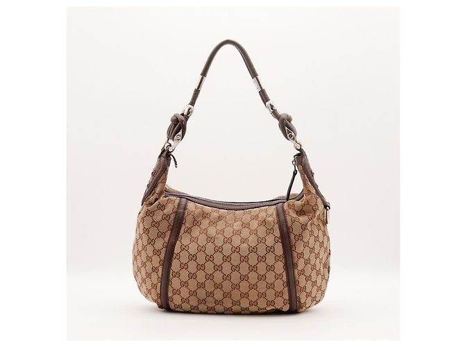 Borsa Hobo Gucci in tela monogram Marrone Monogramma - vista 3