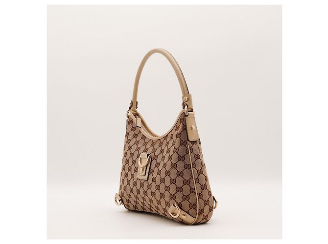 Borsa a tracolla Gucci Monogram Canvas Marrone Beige - vista 2
