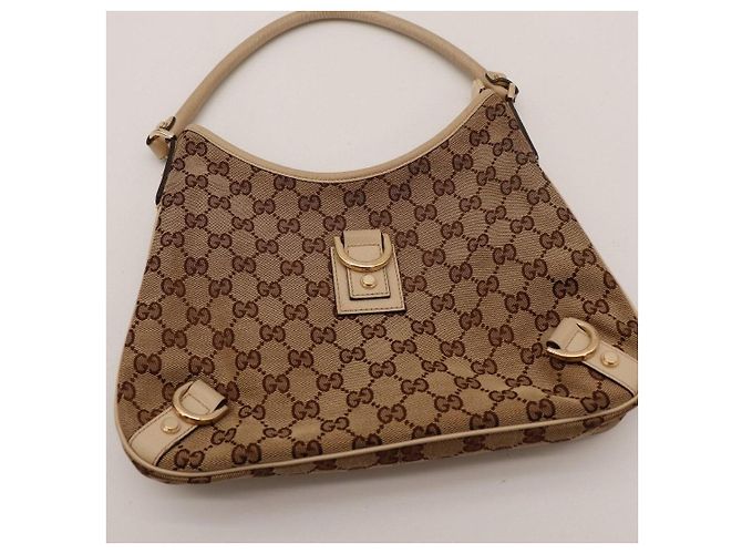 Borsa a tracolla Gucci Monogram Canvas Marrone Beige - vista 6