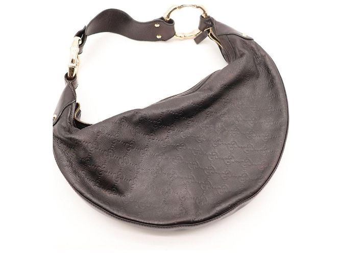 Borsa Hobo Guccissima in pelle nera Gucci Nero - vista 6