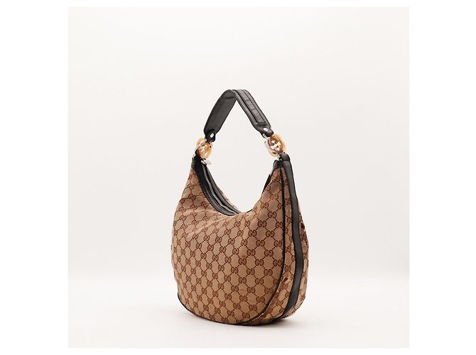 Borsa Hobo Gucci in tela monogramma Marrone - vista 2