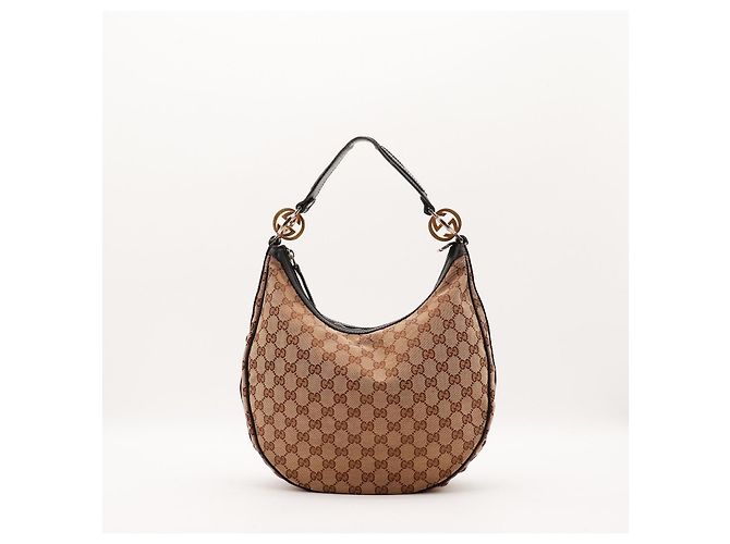 Borsa Hobo Gucci in tela monogramma Marrone - vista 3