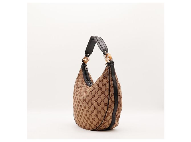 Borsa Hobo Gucci in tela monogramma Marrone - vista 4