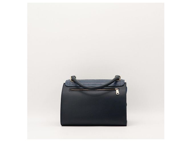 Céline Borsa Trio Celine in pelle e camoscio blu - vista 3