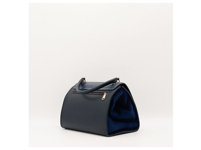 Céline Borsa Trio Celine in pelle e camoscio blu - vista 4