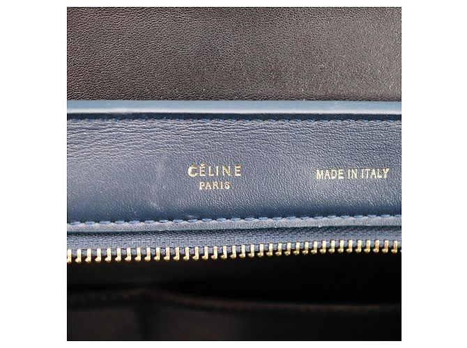 Céline Borsa Trio Celine in pelle e camoscio blu - vista 7